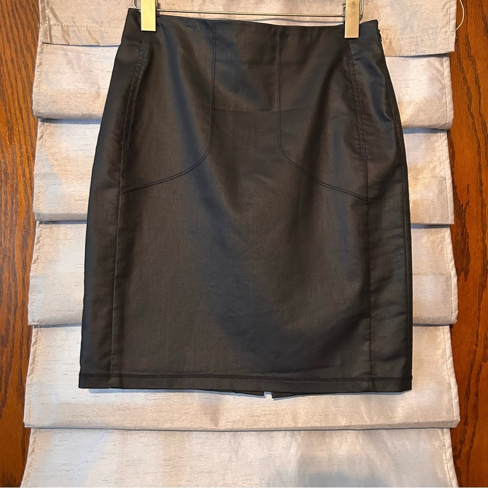 3x1 Mid Rise Coated Mini Skirt in Black 3X1 Size Small